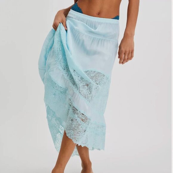 Free People Told You So Half Slip French Courtship Blue Skirt size M - Picture 1 of 4
